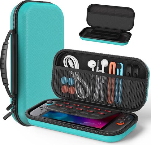 Switch Slim Case for Nintendo Switch 2 (2025)/Nintendo Switch/OLED, Hard Shell Carry Case with Soft Lining, 10 Card Slots, Durable Ballistic Nylon, Soft Silicone Handle, Nintendo Switch2 in Saudi Arabia