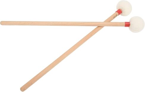 2pcs Mallet Mallet شعرت برأس مجموعة مقبض خشبي طقم لسهولة الإيقاع (黄色) in Kuwait