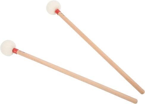 2pcs Mallet Mallet شعرت برأس مجموعة مقبض خشبي طقم لسهولة الإيقاع (黄色) in Kuwait