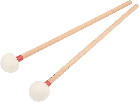 2pcs Mallet Mallet شعرت برأس مجموعة مقبض خشبي طقم لسهولة الإيقاع (黄色) in Kuwait