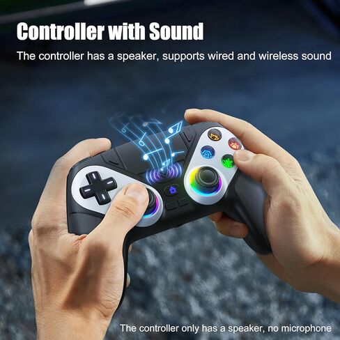 Gamrombo LED Wireless Controller for PS5, Compatible with PS5 Pro/Slim/PC, Dual Vibration, Marco/Turbo Function, 3.5mm Audio Jack, 6-Axis Motion Contro Gamepad with Speaker in Kuwait