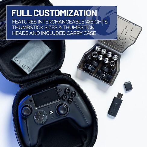 Nacon Revolution 5 Pro Pro المرخصة رسميًا PlayStation Wireless Gaming Controller لـ PS5 / PS4 / PC - تأثير القاعة ، توقفات الزناد ، أزرار قابلة للتطبيق ، صوت بلوتوث - أسود ثلاثي in Kuwait