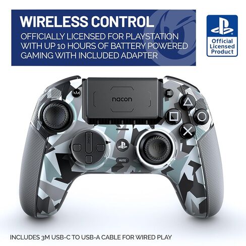 Nacon Revolution 5 Pro Pro المرخصة رسميًا PlayStation Wireless Gaming Controller لـ PS5 / PS4 / PC - تأثير القاعة ، توقفات الزناد ، أزرار قابلة للتطبيق ، صوت بلوتوث - أسود ثلاثي in Kuwait