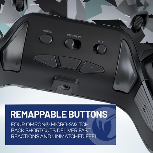 Nacon Revolution 5 Pro Pro المرخصة رسميًا PlayStation Wireless Gaming Controller لـ PS5 / PS4 / PC - تأثير القاعة ، توقفات الزناد ، أزرار قابلة للتطبيق ، صوت بلوتوث - أسود ثلاثي in Kuwait