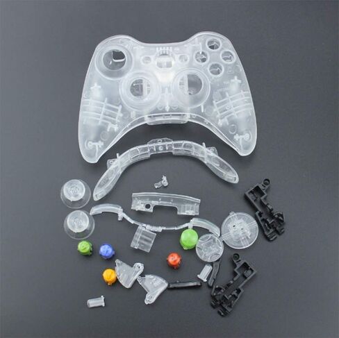 Housing Shell Joystick Housing Case Cover Skin with Thumbsticks Button Kit Replacement for Xbox 360 Wireless Controller (Clear White) in Kuwait