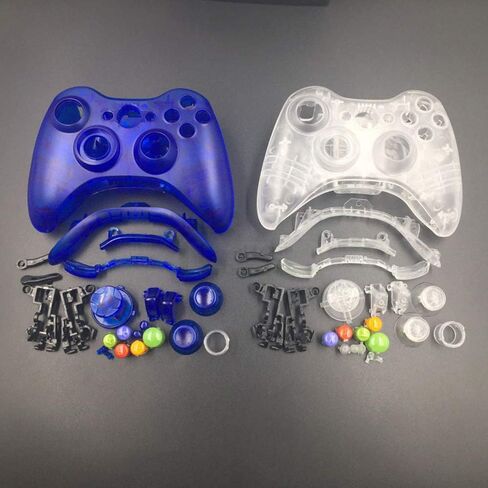 Housing Shell Joystick Housing Case Cover Skin with Thumbsticks Button Kit Replacement for Xbox 360 Wireless Controller (Clear White) in Kuwait