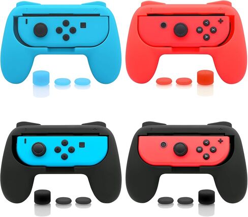 Fastsnail 4 Gips Grips for Nintendo Switch 2 (2025) لـ Joy-Con 2 ، مقاومة للارتداء ومضادة للانزلاق ، مقبض مقبض ، إكسسوارات حامل التبديل لـ NS2 JoyCon2 (أسود ، أسود ، أحمر ، أزرق) in Saudi Arabia