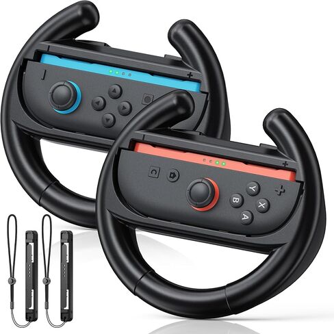 [كلاهما للتبديل 2 و 1] قبضة عجلة القيادة Fyoung لـ Nintendo Switch 2/1/OLED ، وملحقات السباقات المريحة لـ Joy Con & for Joycon 2 ، لماريو كارت 8 ألعاب Deluxe Switch Black in Kuwait