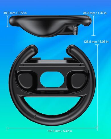 [كلاهما للتبديل 2 و 1] قبضة عجلة القيادة Fyoung لـ Nintendo Switch 2/1/OLED ، وملحقات السباقات المريحة لـ Joy Con & for Joycon 2 ، لماريو كارت 8 ألعاب Deluxe Switch Black in Kuwait
