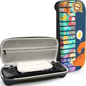 YSISUM Steam Deck Carrying Case with Hard Shell, Blue, Fits Console & AC Adapter, 3 Compartments, 10 SD Card Slots, Shoulder Strap