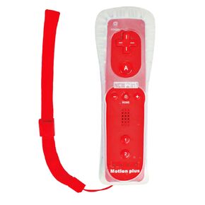 Wii Remote Controller with Built-in Motion 2 in 1 + Motion + Silicone Case + Strap for Nintendo Wii - Wii U - Wii Mini, Red