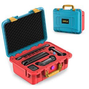 STARTRC GAMES CASE HARD CASE لـ Nintendo Switch 2 ، Professional Deluxe IP67 مقاومة للماء ، وبطانة ناعمة للبطانة الصلبة لـ Nintendo Switch 2 Console Pro Controller (Blue & Orange)