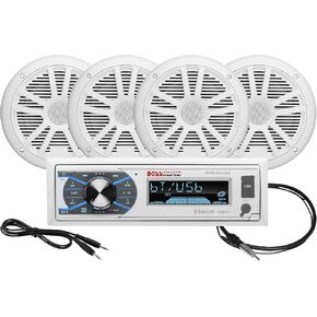BOSS Audio Systems MCBK634B.64 Marine Boat Bluetooth Stereo & 6.5 Inch Speakers - No CD DVD Player, AM/FM Radio Receiver Head Unit, Dipole Antenna