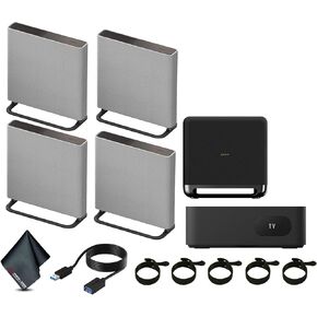 Sony HT-A9M2 BRAVIA Theater Quad 504W 4.0.4-Channel Doly Atmos Surround Speaker System Bundle Including: Sony SA-SW5 7.1" 300W Wireless Subwoofer for HT-A9/3000/5000/7000, More Accessories (Renewed)