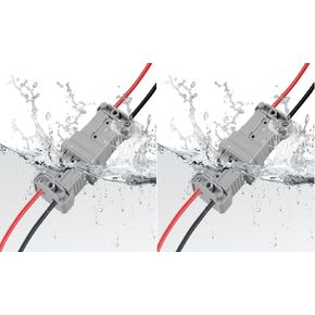 Ip68 Waterproof 50 amps 6-8 Gauge Battery Quick Connect/Disconnect, Jumper Cable Plug Connector Kit for Recovery Winch, Boat, Towing Systems(Grey) in Kuwait