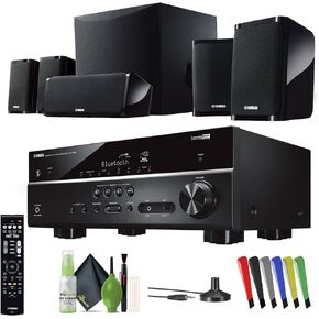 Yamaha Audio YHT-4950U 4K Ultra HD 5.1-channel stater system مع مكبرات صوت مضخم صوت مدعوم بقيمة 8 بوصات ، صوت AV ، صوت محيطي حقيقي مع بث موسيقى بلوتوث (أسود)