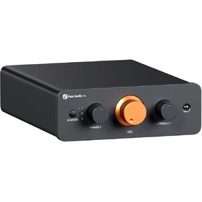 Fosi Audio P4 Mini Preamp with 3 RCA Inputs, Home Audio Stereo Pre amp for Amplifier/Active Subwoofer/Speakers, Preamplifier with 3-Level Adjustable Gain 3/6/9 dB, Bass and Treble Control