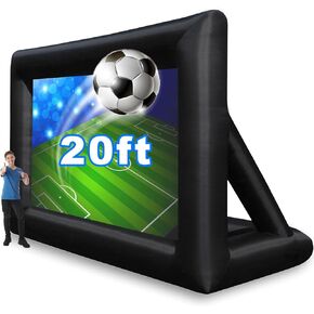 GZKYYLEGS 20 Feet Inflatable Outdoor and Indoor Theater Projector Screen - Includes Air Blower, Tie-Downs and Storage Bag - Portable, Supports Front and Rear Projection