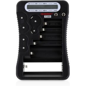 Tenergy T-333 Universal Battery Tester ، شاشة LCD ، مدقق الخلية ، اختبار بطارية صغير متعدد الأغراض ، لـ AA ، AAA ، C ، D ، 9V ، CR123A ، CR2 ، CRV3 ، 2CR5K CRP2 ، وبطاريات زر الأزرار