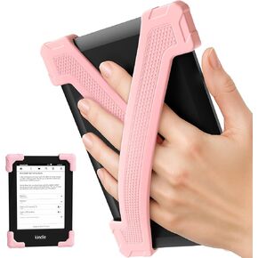 ELETIUO 2 Pack Silicone Hand Strap for Kindle 6.8"-7" (Oasis, Paperwhite, Signature Edition) & Kobos - Comfortable Reading Grip for Bed/Travel,Large- Pink in Kuwait