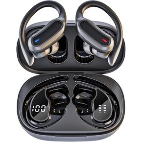 Wireless Earbuds, Bluetooth 5.4 Headphones, True Wireless Stereo Earphones with IPX7 Waterproof, Noise Cancelling Mic, Fast Charging and Comfort Fit Ear Buds for Sports/Workouts - Black