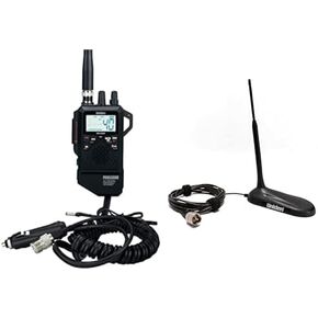 Bundle of Uniden PRO538HHFM, “2 in 1" Dual Handheld/Mobile Emergency CB Radio + Uniden BCATPL259-19 Pre-Tuned, Low Profile 18 Inch Magnetic Mount CB Antenna, Aerodynamic Style with Strong Magnet
