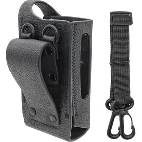 Two-Way Radio Case Leather Case with 3" Fixed Loop D-Ring for Motorola DP2400, DP2400e PN:Motorola PMLN5864, PMLN5864A
