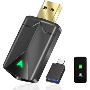 محول CarPlay اللاسلكي-محول Wireless Auto Auto Auto ، قابس وتشغيل Wi-Fi 5.8 جيجا هرتز ، Mini و IOS 10+/Android 10+ ، اتصال تلقائي سريع للسيارات 2016+ (1pcs)