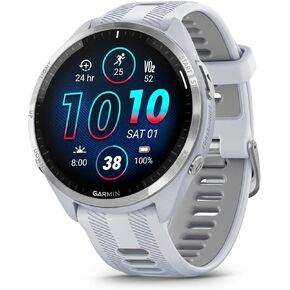 Garmin Forerunner® 965 Running Smartwatch - Whitestone and Powder Gray