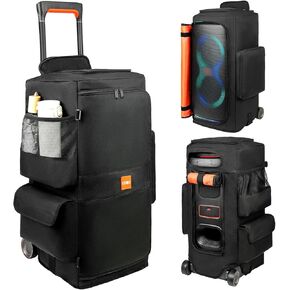 Speaker Case Compatible with JBL PartyBox 320,Portable Speaker Dust Cover Storage Bag Fits for JBL PartyBox 310 for Outdoor Travel,Black+Orange,Cover Only