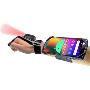 حزمة All-in-in-in-in-in-in-in-in-in-in-in-in-in-in-in-on-package مع قراء قفاز 2D/1D/1D/QR ، اللاسلكي ، Android 10 ، WiFi ، Bluetooth ، شاشة كبيرة 5.7 بوصة ، للمسح الضوئي (بناء)