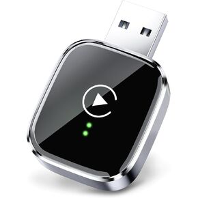 Wireless CarPlay Adapter for iPhone Mini Size Wireless Apple CarPlay Adapter for USB & USB-C/Type-C Plug and Play (Matte Black)