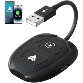 Wireless CarPlay & Android Auto Adapter, Car Navigation Dongle, Compatible with Most Cars, with Switch, Ideal for Two People Using The Same car, one with iOS and The 2nd with Android