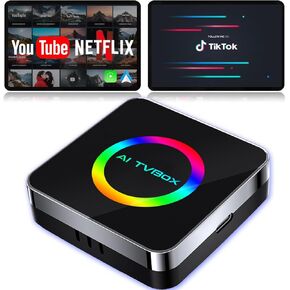 Wireless Carplay Adapter 2025 Netflix Ai Box for iPhone & Android Auto with Netflix YouTube Supports TF Card Dongle Plug and Play Easy Setup Carplay Video Box for iOS 10+ After 2015 Car