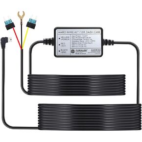 Dash Cam Hardwire Kit, 12-24V Input, DC 5V Output, Battery Drain Protection (USB-Type-C Left Lengle)