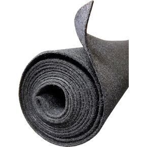 Polymat Audio 16 Ft by 3.75 Ft Wide Charcoal/Dark Grey Car Sub Woofer Speaker Box Carpet, Dj Enclosure Latex Backed Felt and Trunk Liner 16'X3.75', 192"x45"