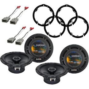 Harmony Audio Bundle Compatible with 2006-2011 Honda Civic (2) HA-R65 6.5" New Factory Speaker Replacement Upgrade Package 300W Speakers with HA-827805 Speakers Adapter Kit