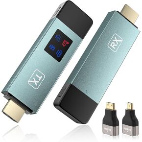 Wireless HDMI Transmitter and Receiver, Plug and Play Portable 2.4G/5G Wireless HDMI Extender Kit, 4K Decode 1080P HD Output for Video and Audio Streaming to Monitor from Laptop/PC/TV Box/Projector in Kuwait