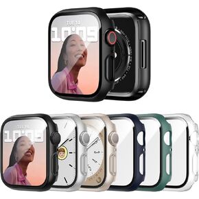 6 Pack Case with Tempered Glass Screen Protector for Apple Watch Series 10 46mm, Ultra-Thin Scratch Resistant Full Protective Hard PC Bumper Cover for Apple Watch 46mm