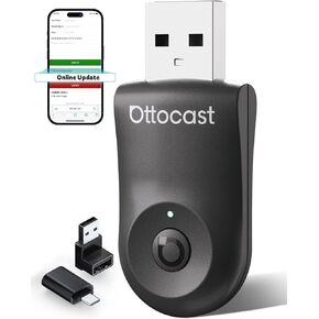 OTTOCAST Mini 2025 Wireless CarPlay & Android Auto 2-in-1 Adapter, Plug & Play, 5GHz WiFi, Auto Connect for iPhone & Android, Fits 98%+ OEM Wired CarPlay Cars