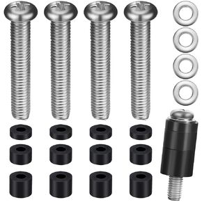 Upgraded M8 Screws Kit for Samsung TV – 45mm + 6 Length Options, TV Mounting Screws with Washers & Spacers, Fits Most 41–85″ VESA Mount TVs