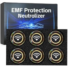 6 Pieces Blocker Protection Neutralizers Stickers for Cell Phones Tablets Laptops Computer WiFi Printer TV Electronic Devices Black