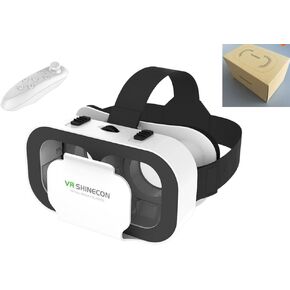 VR Headset for iPhone & Android with Controller, for Kids & Adults, Universal Virtual Reality Goggles, Portable Virtual Reality 3D Glasses Helmets, for Movies,TV & Video Games,for Phones 4.7-6.5Inch
