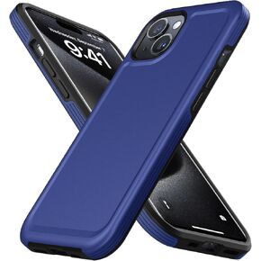 for iPhone 15 Case,Shockproof Protective Phone Case with Dual Layer - Military Protection Bumper Tough PC and TPU Cover Case for iPhone 15,Black,MUS-QL-09-01
