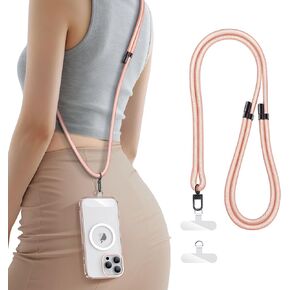 for Phone Lanyard Crossbody with 2X TPU Clear Tabs, Adjustable Anti Theft Strap, Premium Metal Buckles, Comfortable Universal Neck Wrist Lanyard for Travel Outdoor, Black