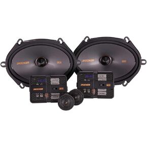KICKER 51KSS6804 Component Speaker System, 2-Way Design, Two - 6" x 8" Woofers, Two - 1" Tweeters, Two - External 12dB Crossovers, 125 Watts RMS, 250 Watts Peak (Renewed)