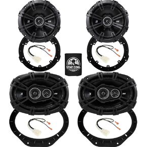 KICKER Speakers 6.5 & 6X9 inch for Ford F-150 2015-2024 Upgrade Kit - 2 Pairs of DS Series with Adapters and Harness, Car Audio Front & Rear Door Speaker DSC650, 43DSC6504 & DSC6930, 43DSC69304