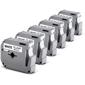 Labelife M-K231 Label Tape Replace for Brother P Touch M Tape M-K231S M231 MK231 M-231 12mm 0.47 Inch for Brother PTouch PT-M95 PT-65 PT-80 PT-70 PT-45 PT-90 Label Makers, Black on White, 4 Pack