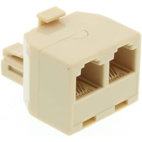 RJ11 Duplex Wall Jack Adapter, Beige