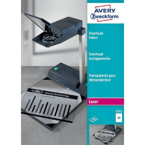 Avery Zweckform 3552 Laser and Copier Transparencies A4 Clear Pack of 100